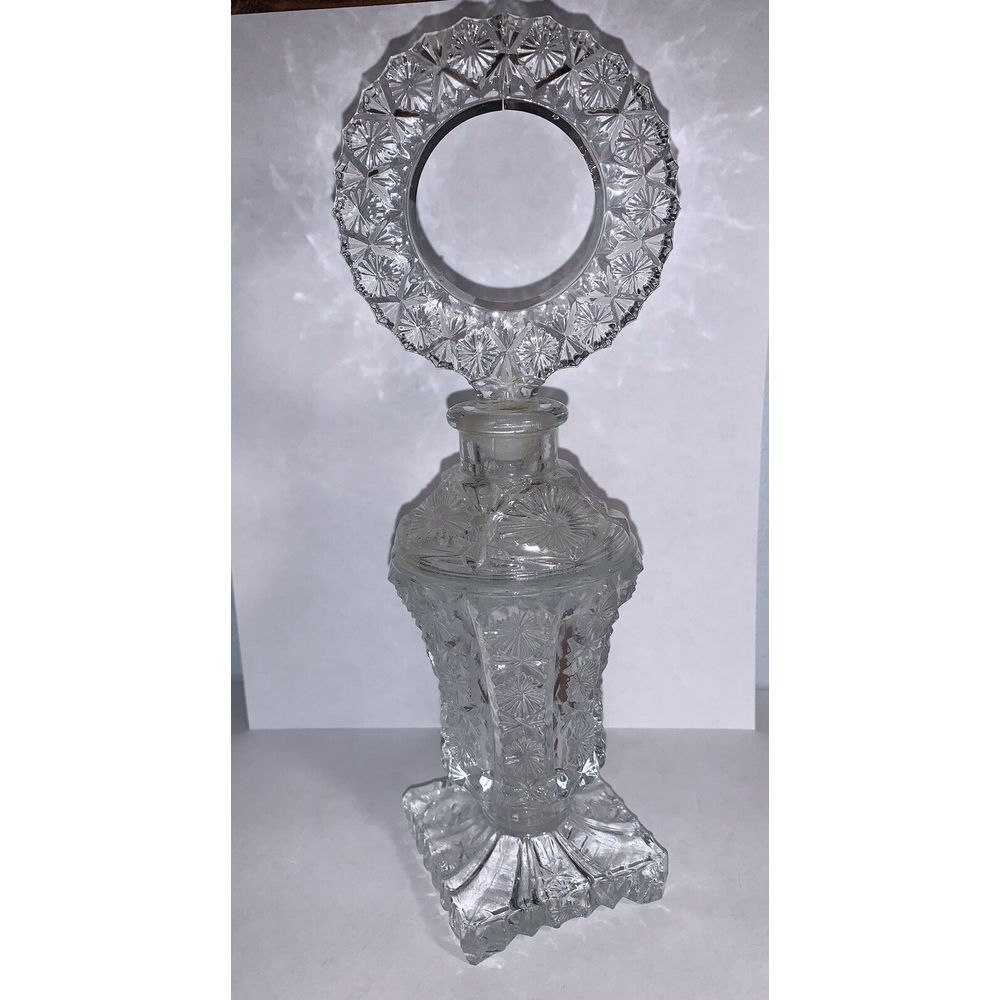 Vintage Paden City Edward Paul‎ No. 9497 Crystal Pressed Perfume Bottle 10"